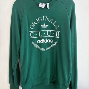 Adidas Originals Club Sweatshirt | Green Crewneck Logo Pullover